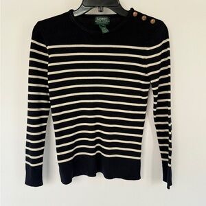 Lauren Ralph Lauren Navy Striped Sweater